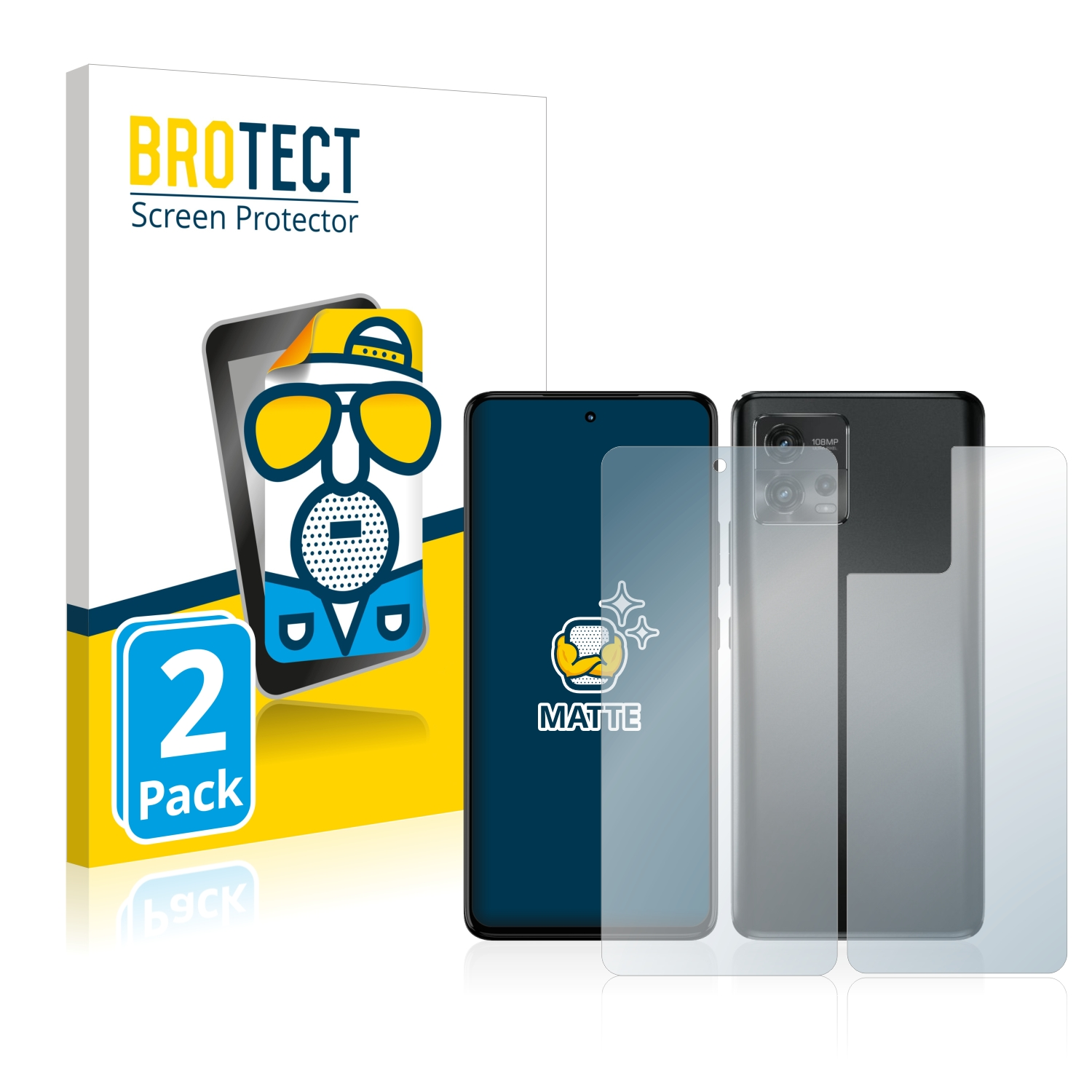 BROTECT 2x matte Schutzfolie(für Moto Motorola G72 (Display+Rückseite))