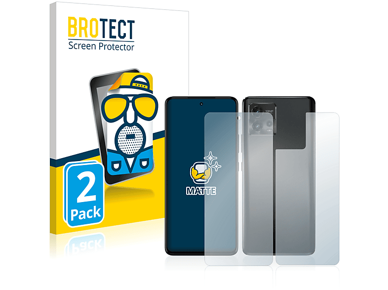 BROTECT 2x matte Schutzfolie(für Motorola Moto G72 (Display+Rückseite))