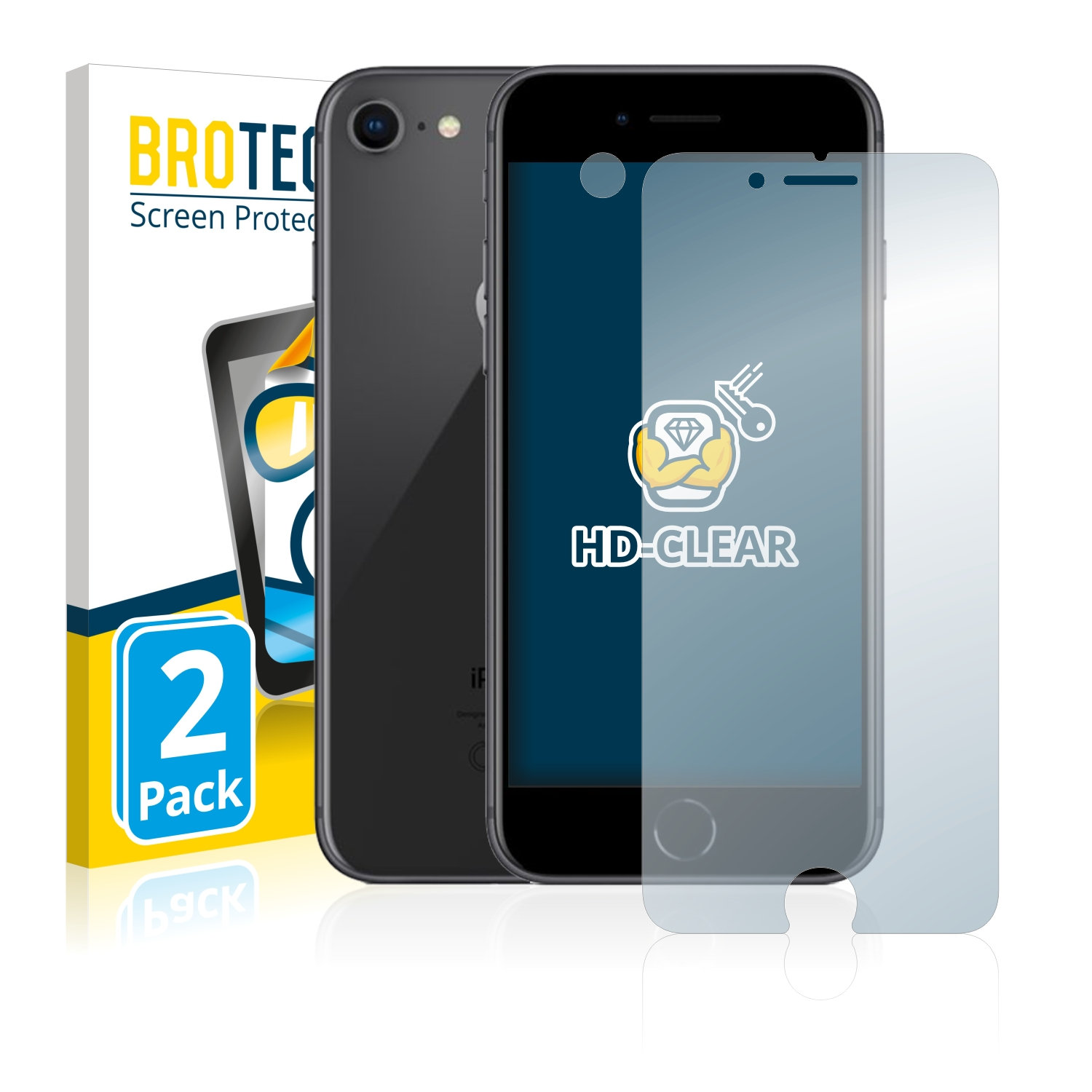 BROTECT 2x 8) Apple Schutzfolie(für klare iPhone