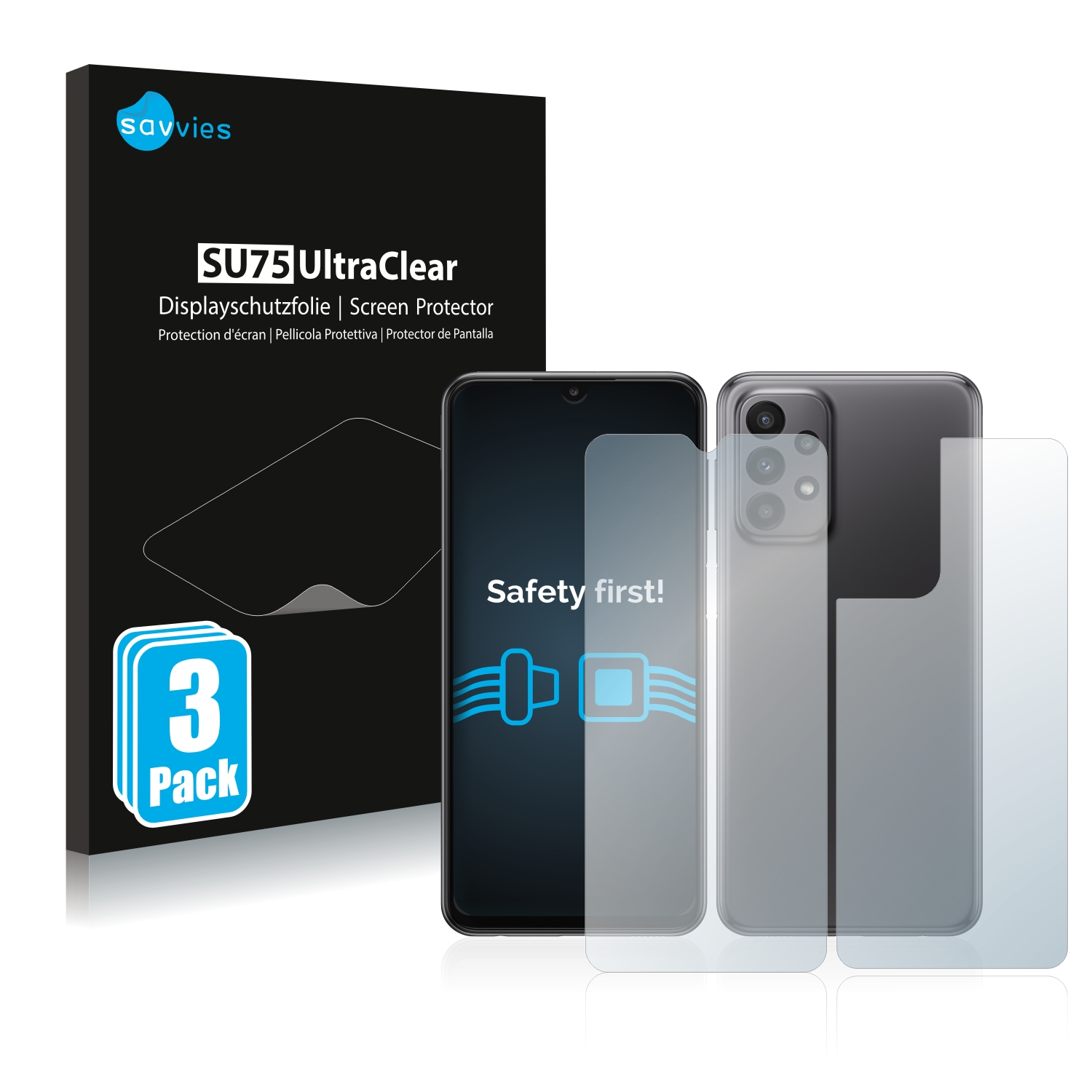 Galaxy A23 (Display+Rückseite)) 5G SAVVIES Samsung klare 6x Schutzfolie(für