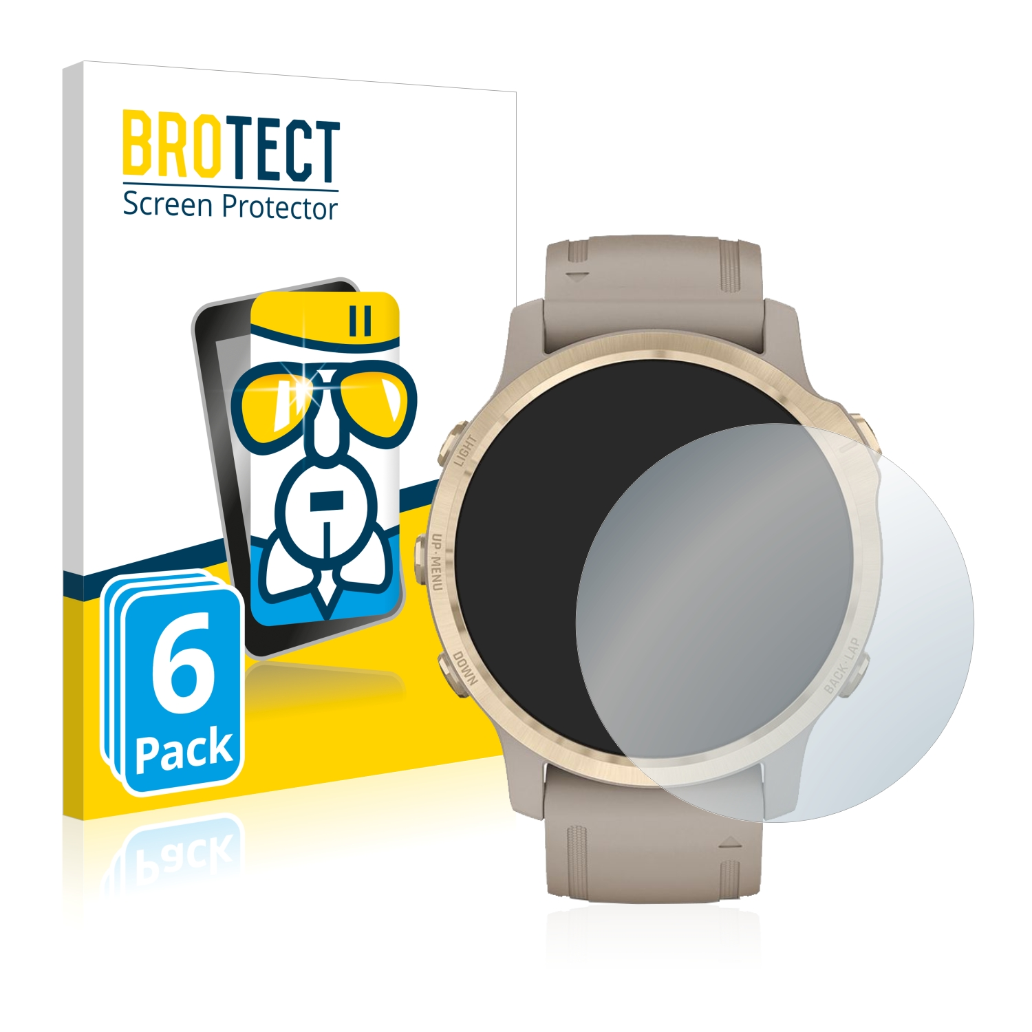BROTECT 6x Airglass klare Solar) Schutzfolie(für Pro 6S Garmin Fenix