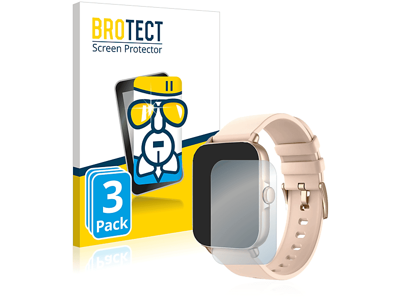 BROTECT 3x Airglass klare Schutzfolie(für Naixues Y22) | Smartwatch Schutzfolien & Gläser