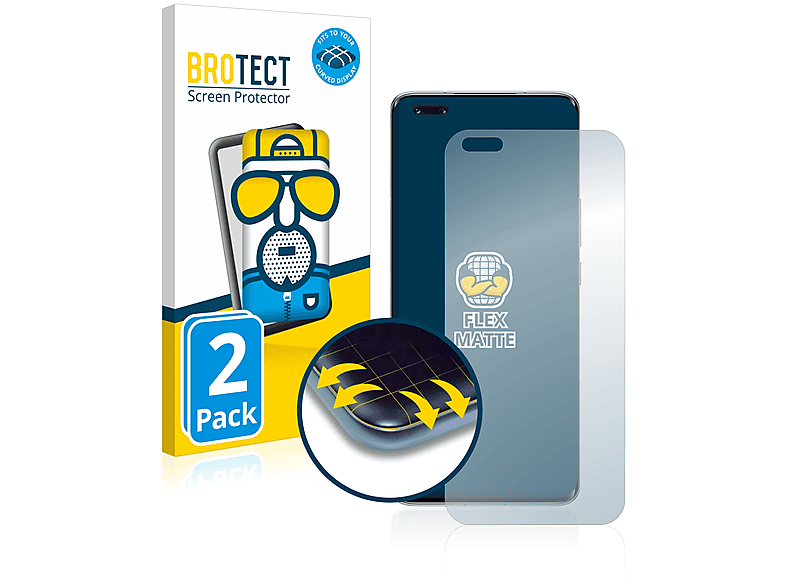 BROTECT 2x Flex Curved matt Honor Pro) 4 Full-Cover 3D Magic Schutzfolie(für
