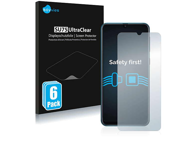 SAVVIES 6x klare Schutzfolie(für Samsung Galaxy M21)