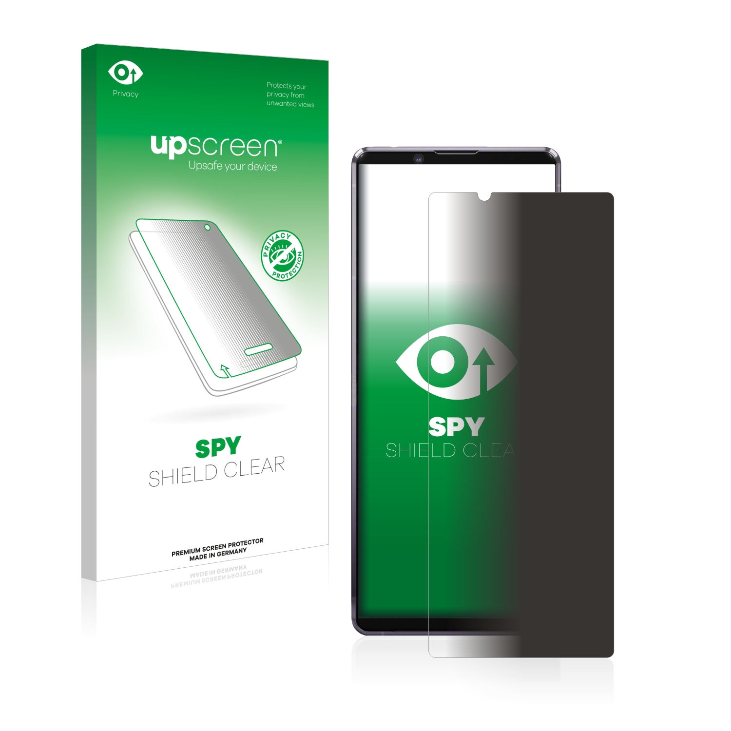 UPSCREEN II) Anti-Spy Xperia 1 Sony Schutzfolie(für