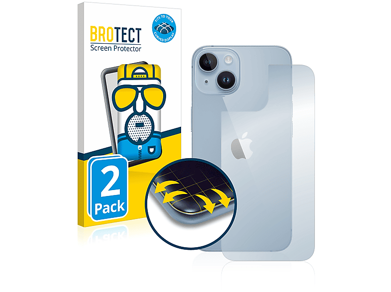 BROTECT 2x Flex matt Full-Cover Apple iPhone Schutzfolie(für Curved 3D 14)