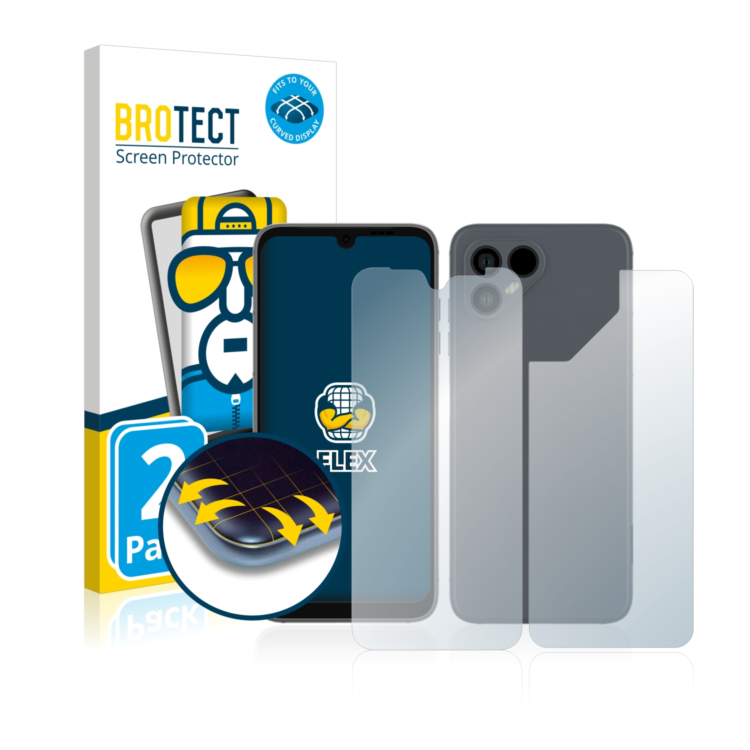 BROTECT 2x Flex Fairphone 3D 4) Schutzfolie(für Curved Full-Cover