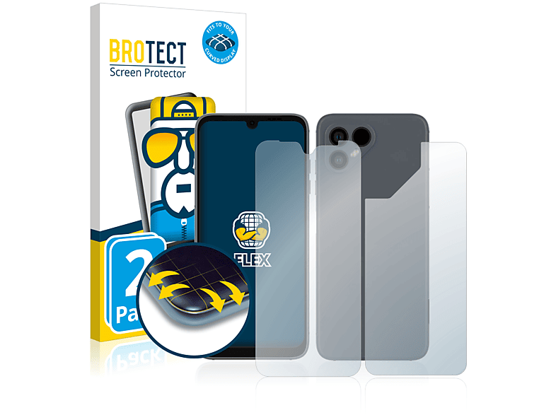 BROTECT 2x Curved 4) 3D Full-Cover Flex Schutzfolie(für Fairphone