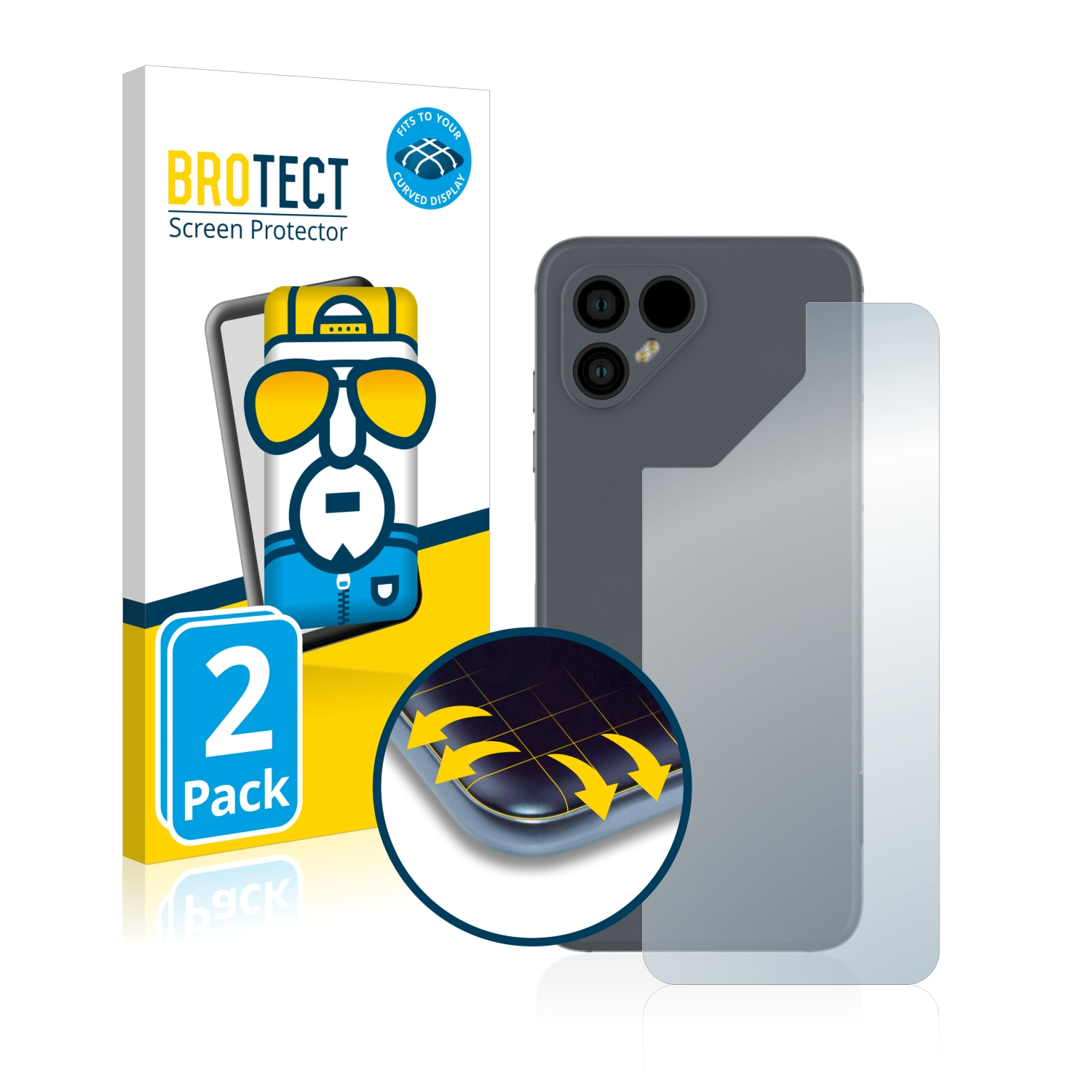 BROTECT 2x Flex Full-Cover 3D 4) Curved Fairphone Schutzfolie(für