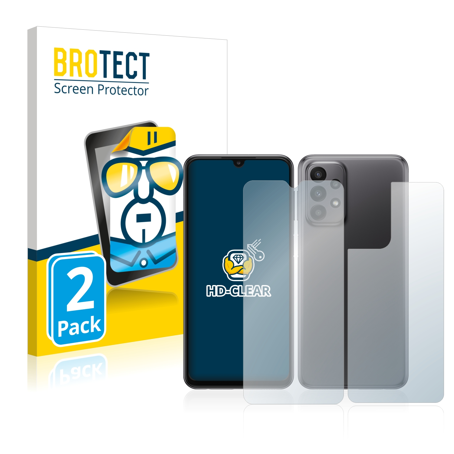 BROTECT 2x klare Schutzfolie(für A23 5G (Display+Rückseite)) Samsung Galaxy