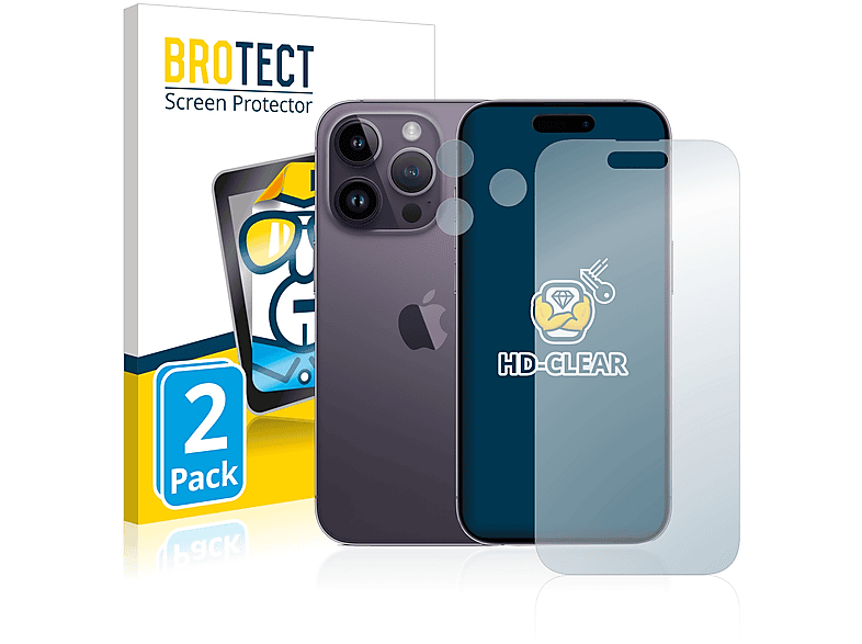BROTECT 2x klare 14 Apple iPhone Pro) Schutzfolie(für