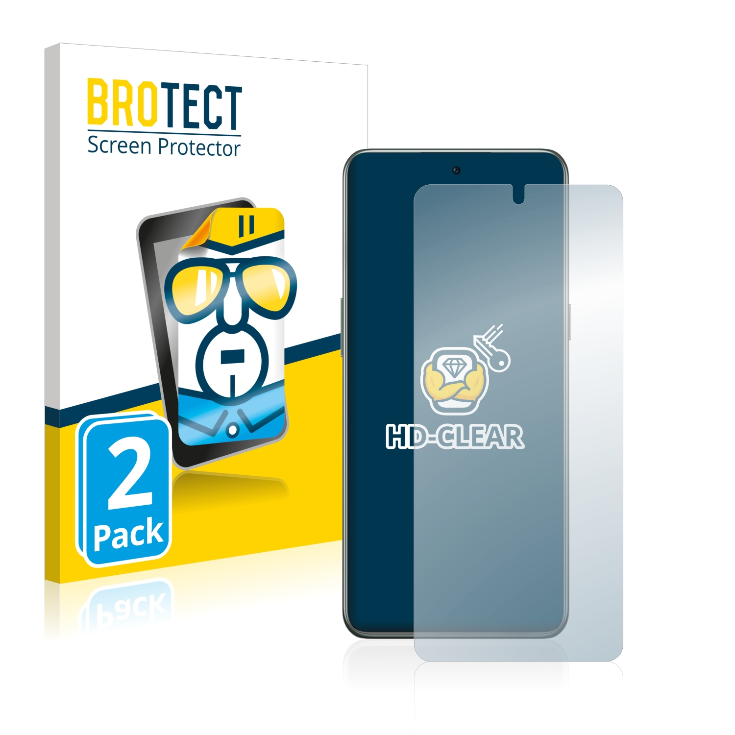 5G) BROTECT 10T OnePlus 2x klare Schutzfolie(für