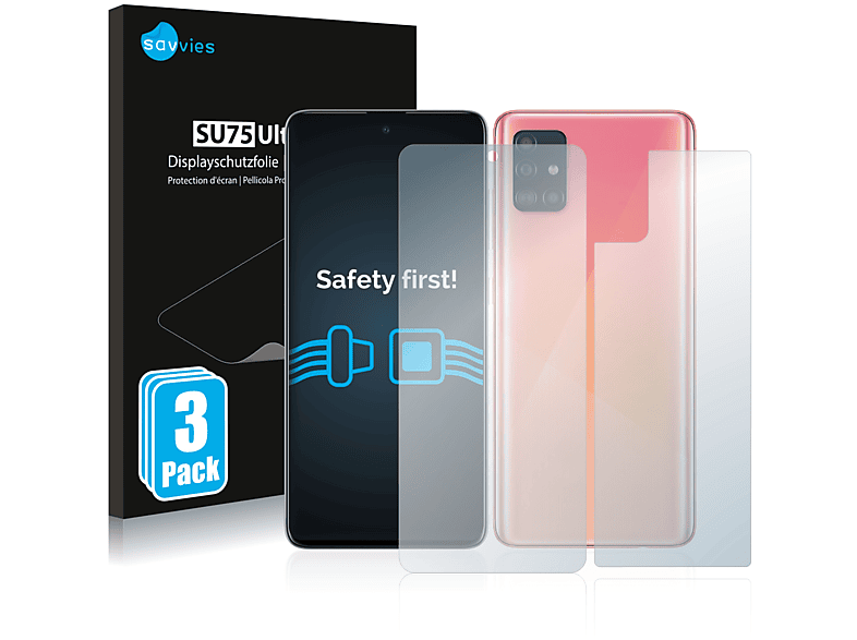 SAVVIES 6x klare Schutzfolie(für Samsung Galaxy A51 5G)