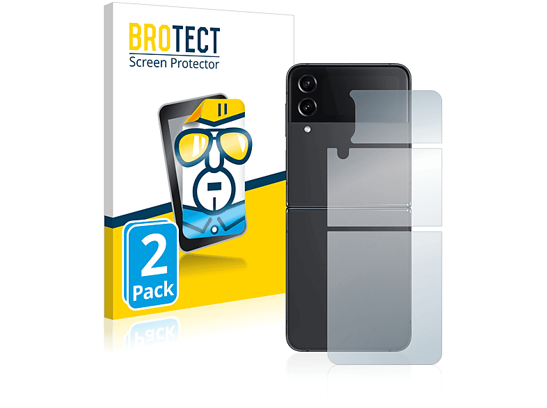 BROTECT 2x 4) klare Schutzfolie(für Z Flip Samsung Galaxy