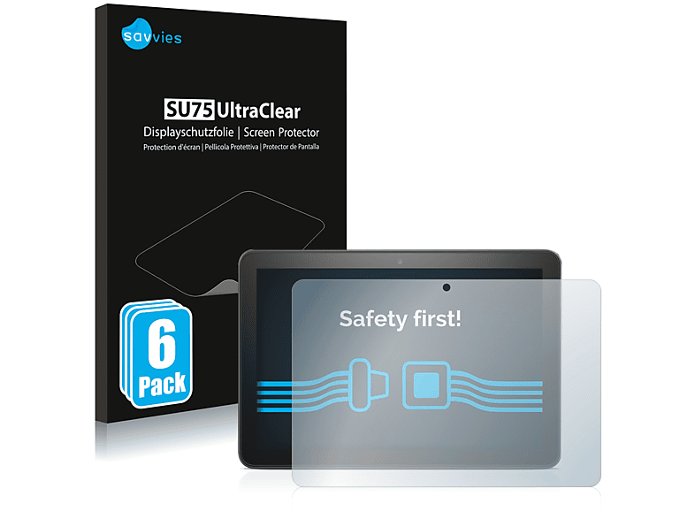 SAVVIES 6x klare Schutzfolie(für Amazon Fire HD 8 Plus 2020 (10. Gen.))