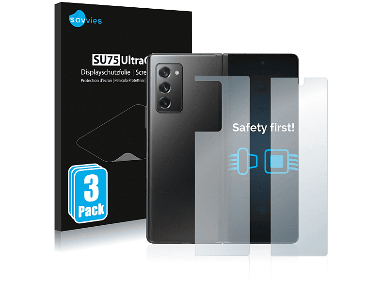 Schutzfolie(für Galaxy 5G) klare SAVVIES Samsung Z Fold 2 6x