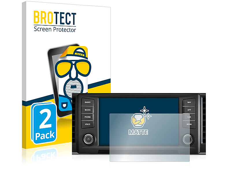 BROTECT 2x matte Schutzfolie(für Seat Ateca 2016 Media System Plus 8\