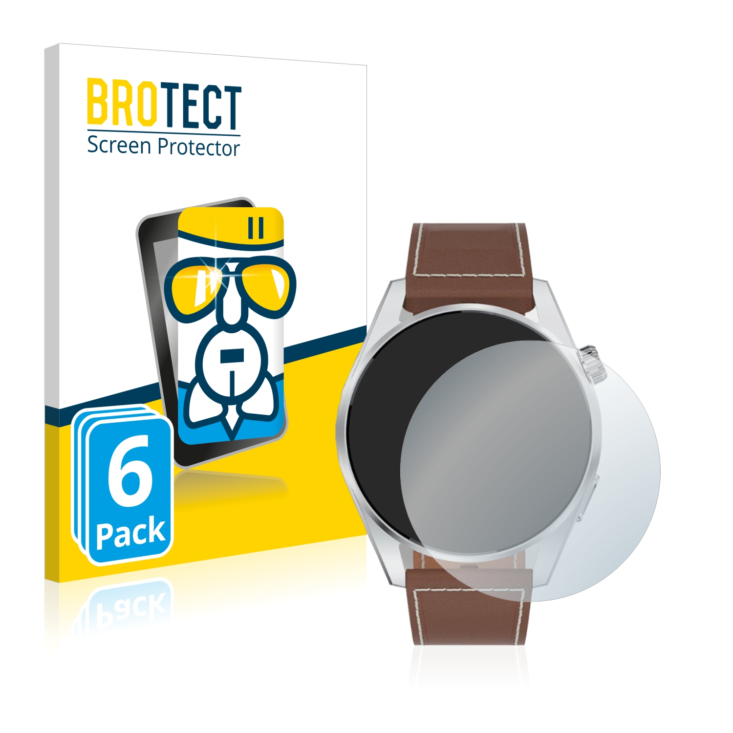 Smartwatch) 6x Tisoutec Airglass BROTECT Schutzfolie(für klare