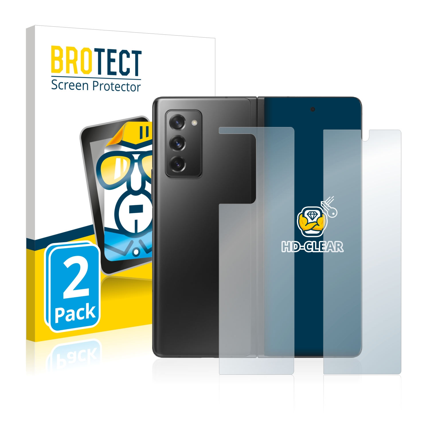 BROTECT 2x klare Schutzfolie(für Fold 2 Samsung 5G) Z Galaxy