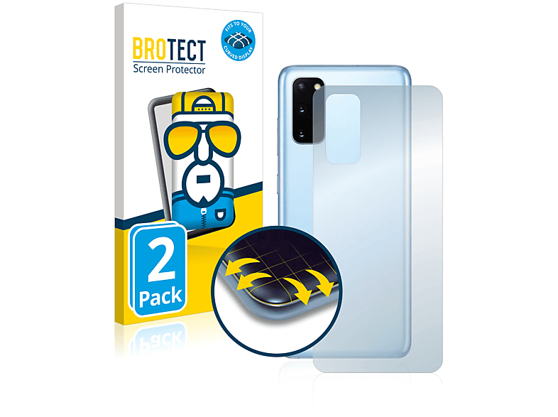 BROTECT 2x Flex Full-Cover 3D S20) Curved Samsung Schutzfolie(für Galaxy