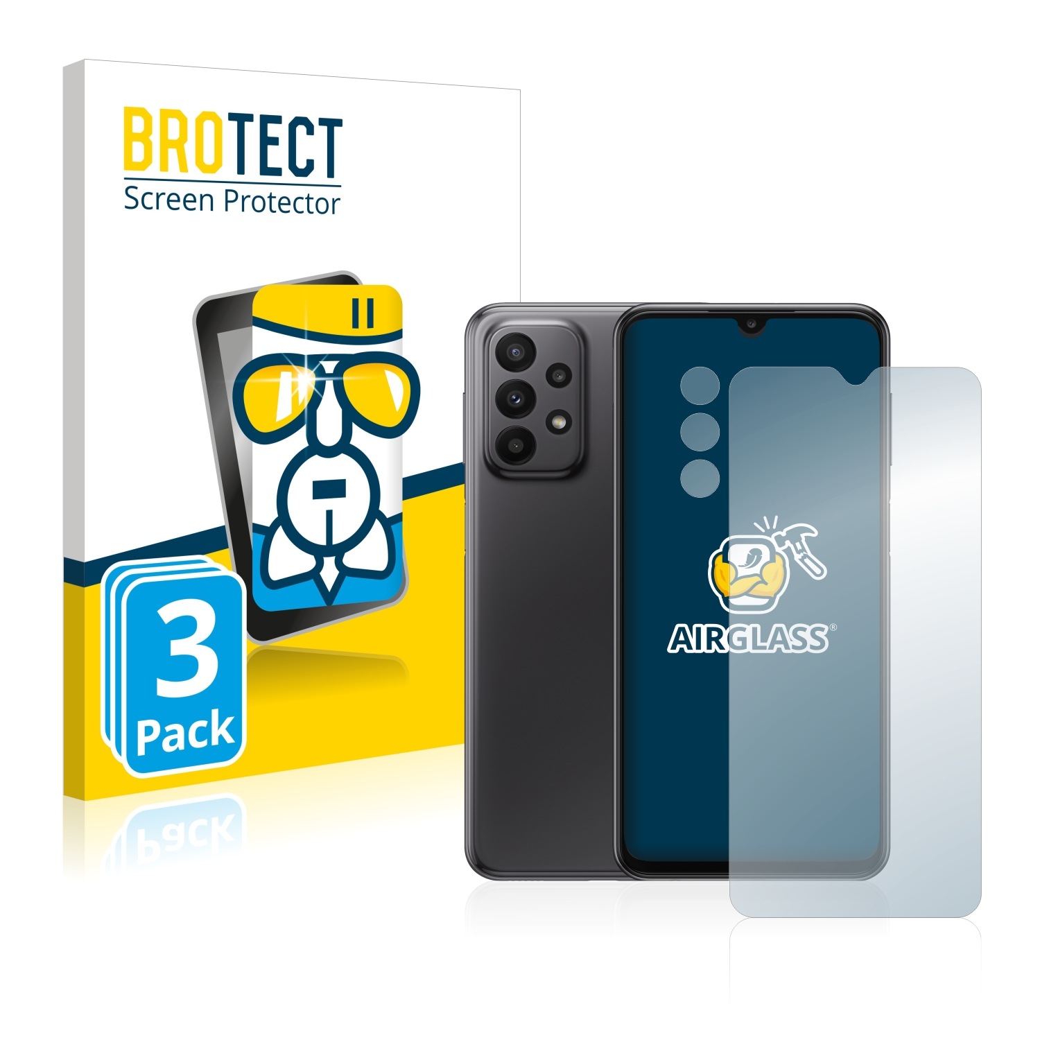 BROTECT 3x Airglass klare Galaxy 5G) Samsung A23 Schutzfolie(für