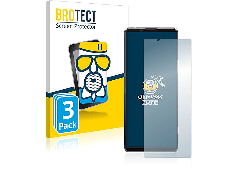BROTECT 3x Sony Airglass II) Schutzfolie(für Xperia 1 matte