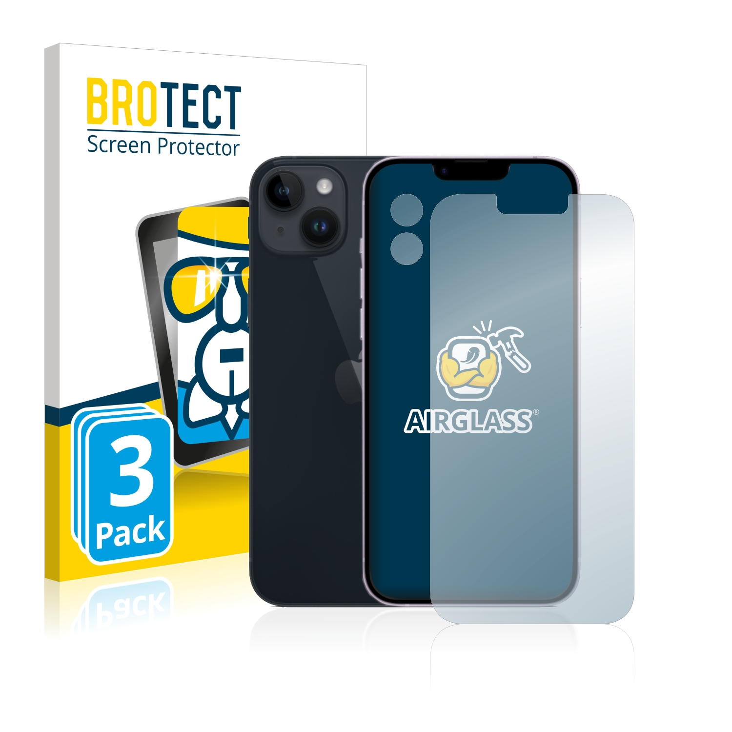 BROTECT 3x klare Apple Airglass 14 Schutzfolie(für Plus) iPhone