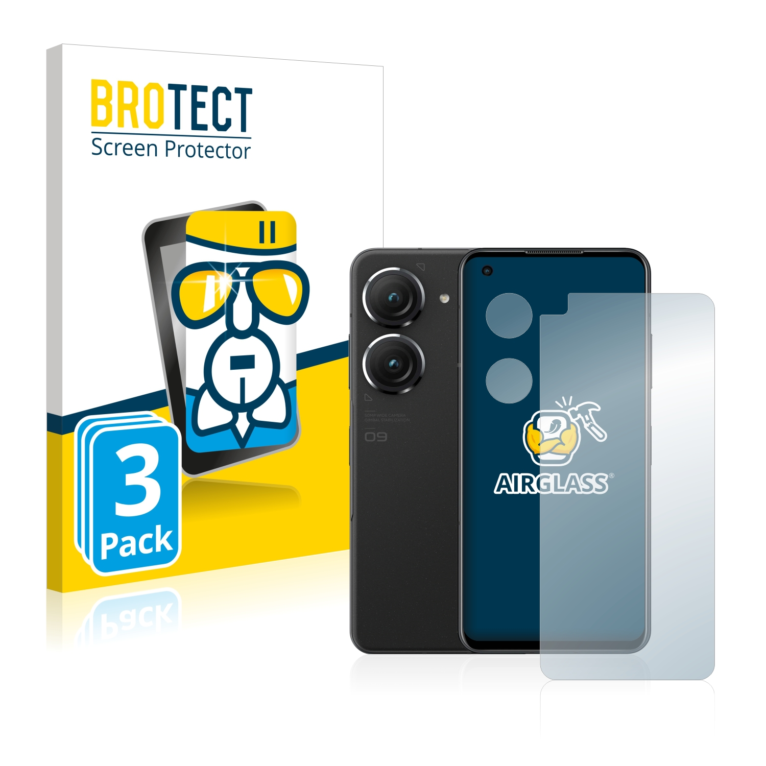 BROTECT 3x Airglass klare Schutzfolie(für 9) ASUS ZenFone