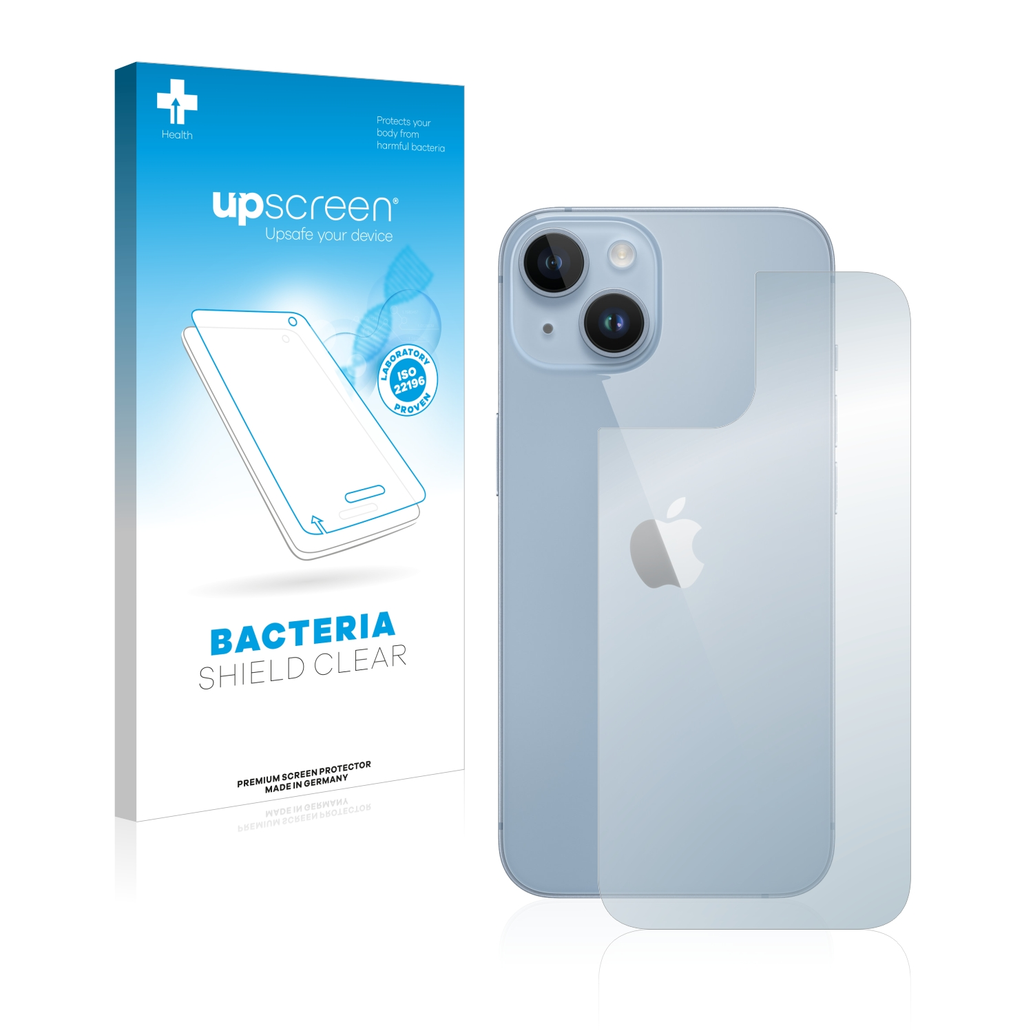 UPSCREEN 14) iPhone Schutzfolie(für Apple antibakteriell klare