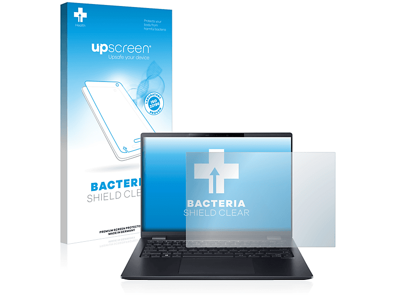 UPSCREEN antibakteriell klare Schutzfolie(für Acer P6 TMP614P-52) TravelMate