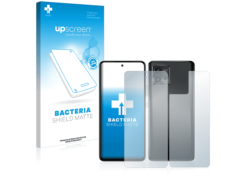 UPSCREEN antibakteriell entspiegelt matte Schutzfolie(für Motorola Moto G72 (Display+Rückseite))