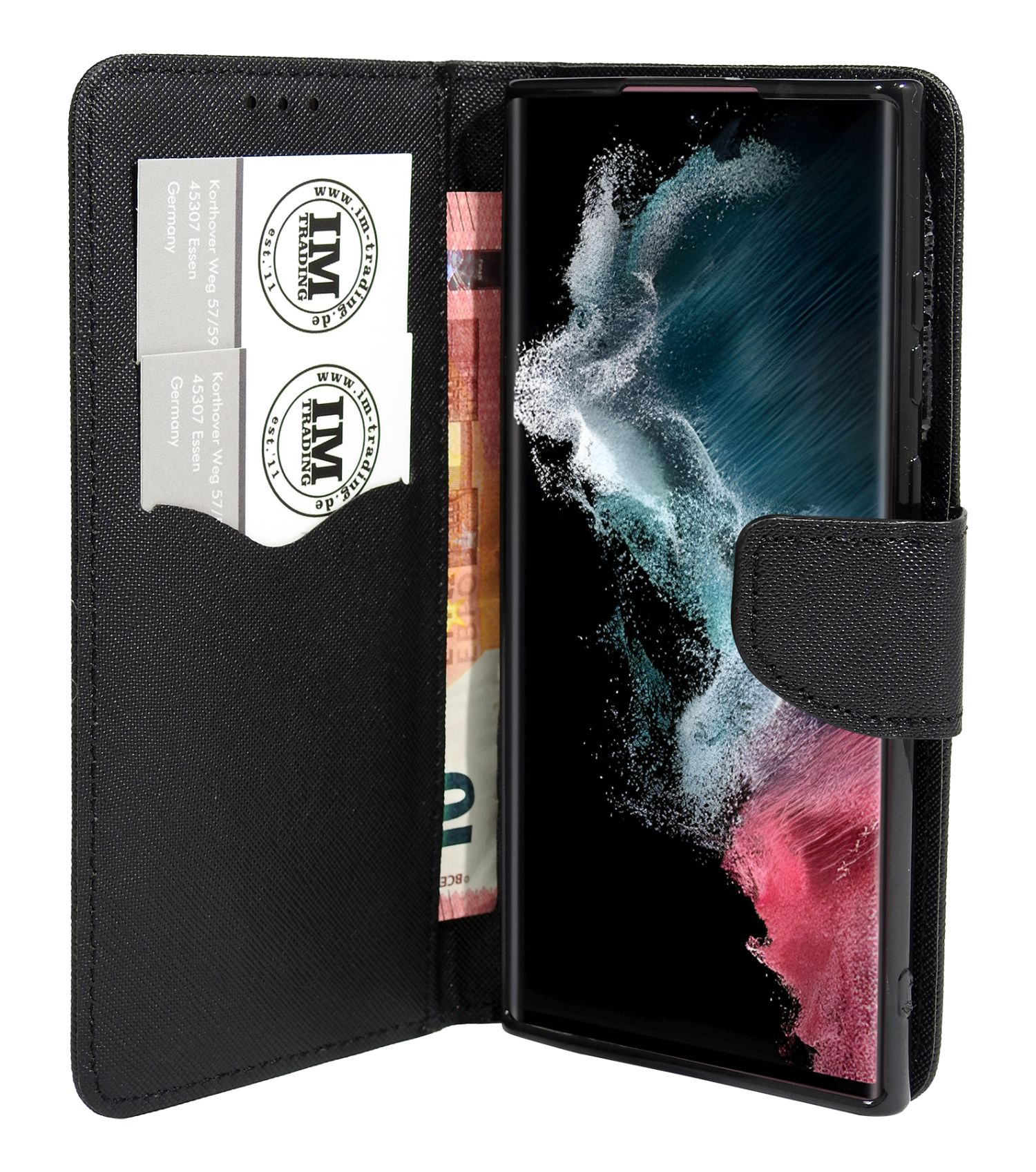 COFI Buch Tasch, Bookcover, Galaxy Samsung, Schwarz (SM-916B), S23 Plus