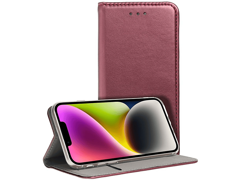 COFI Smart Magneto Buch Tasche, Bookcover, Xiaomi, Redmi Note 12s, Burgundy