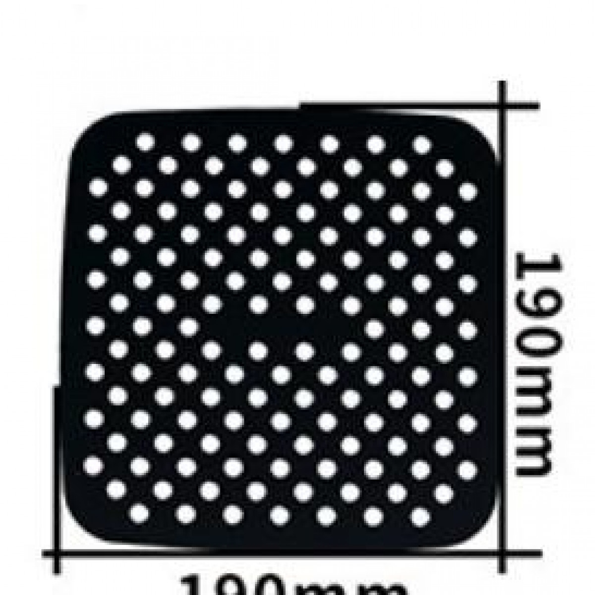 INF Silikoneinsatz cm Schwarz für Airfryer quadratisch 19x19 Luftfritteusen-Papiereinlagen