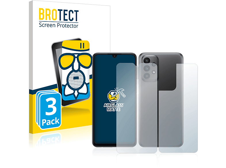 BROTECT 3x Airglass matte Schutzfolie(für Samsung Galaxy A23 5G (Display+Rückseite))