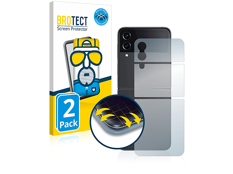 BROTECT 2x Flex Curved Flip Full-Cover Samsung Schutzfolie(für matt Galaxy 4) Z 3D