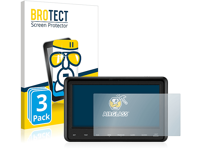 BROTECT 3x Airglass klare Sainlogic WiFi Professional Weather Station Schutzfolie(für WS3500)