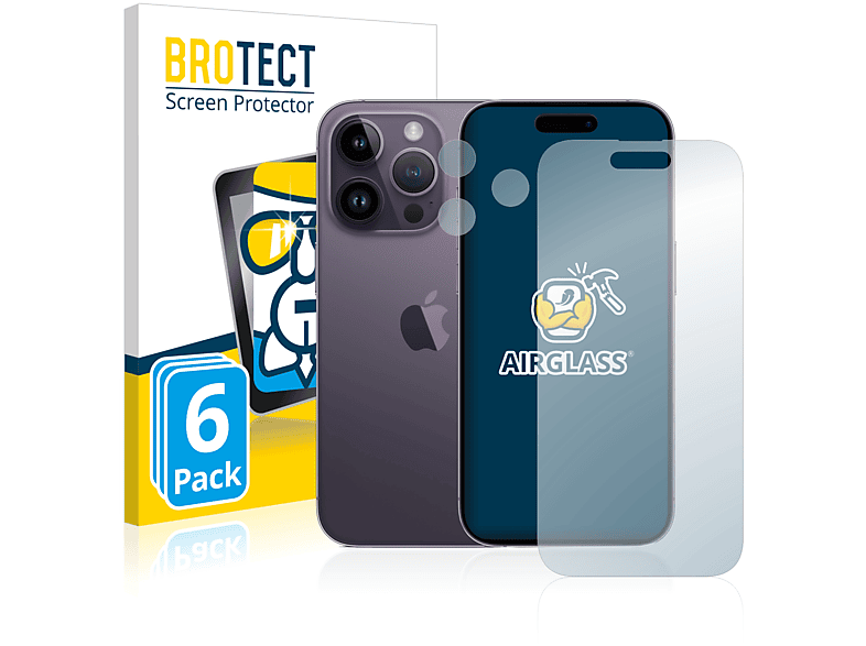 BROTECT 6x Airglass klare Schutzfolie(für Apple iPhone 14 Pro)