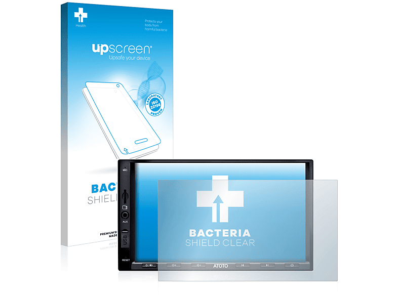 UPSCREEN antibakteriell klare Schutzfolie(für Atoto A6 Pro) | Navi-Taschen & -Schutzfolien