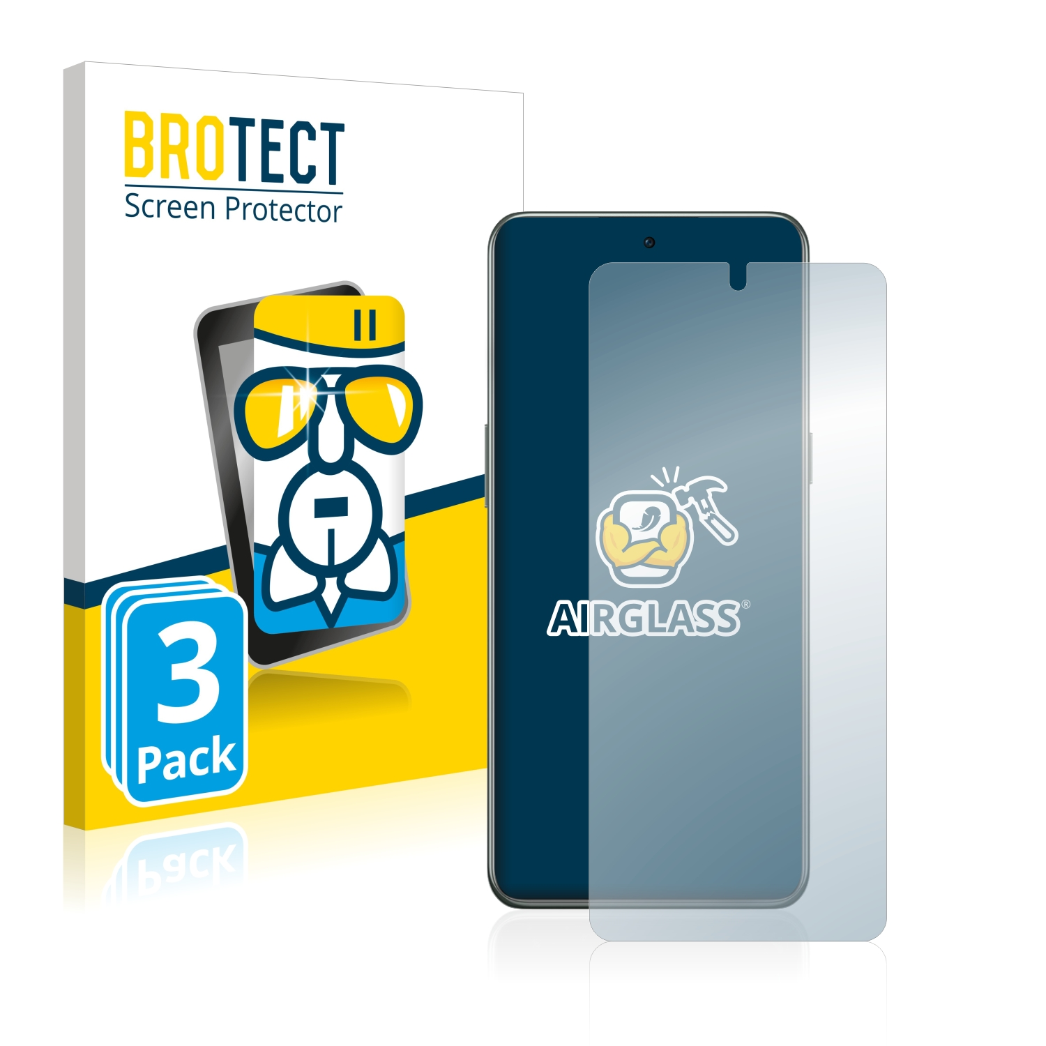 3x klare BROTECT OnePlus 10T Schutzfolie(für 5G) Airglass