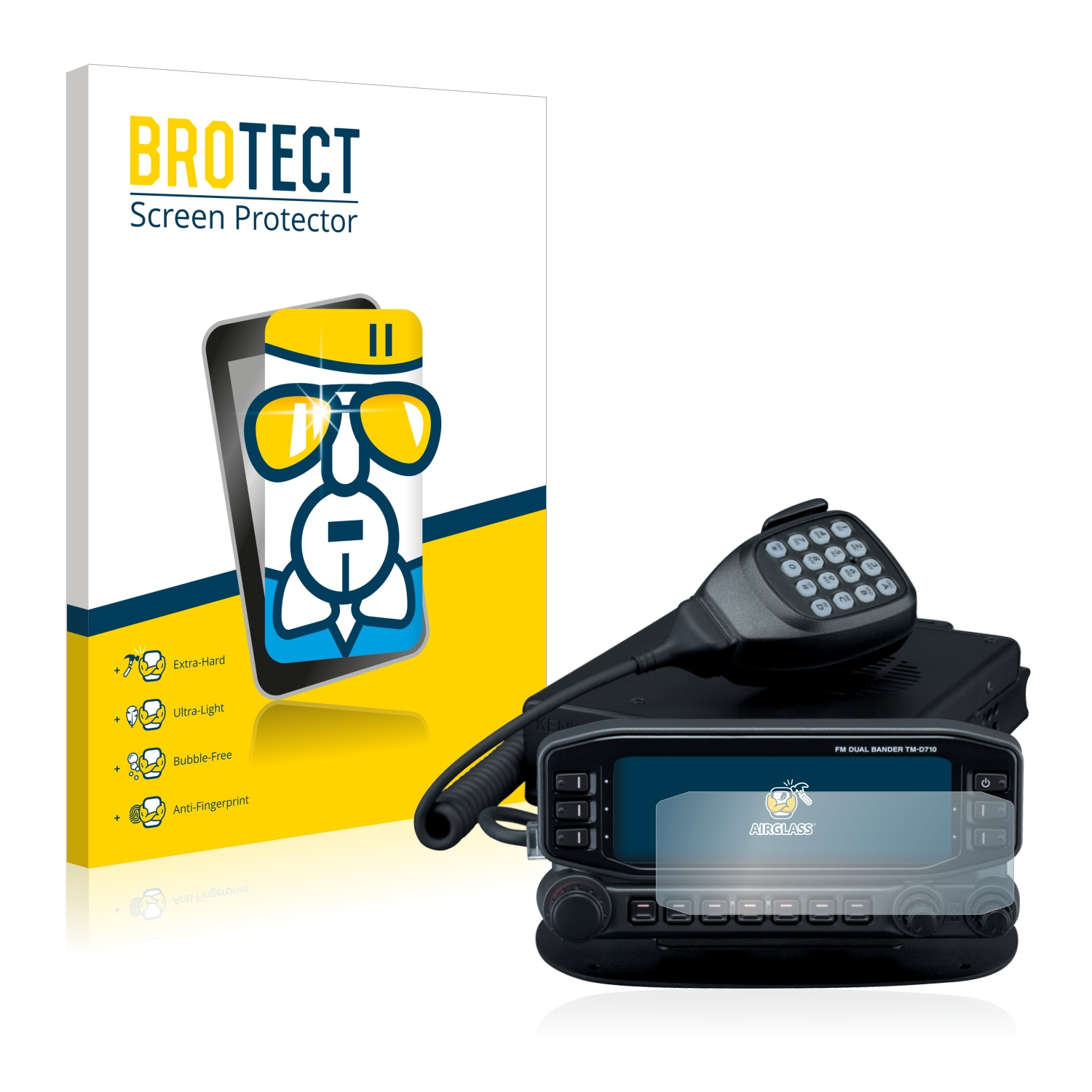 BROTECT Kenwood TM-D710E) Schutzfolie(für Airglass klare