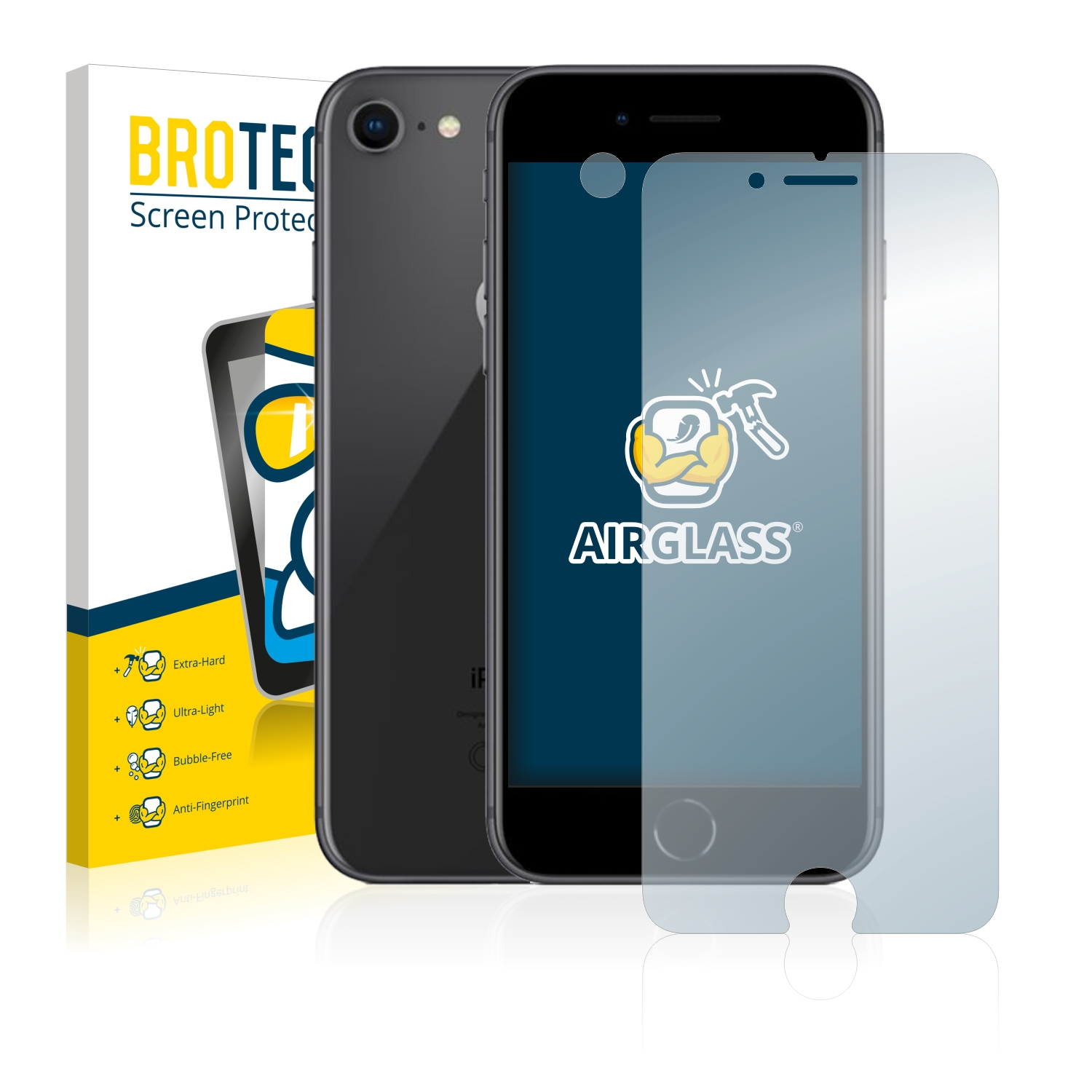 Airglass Apple klare 8) Schutzfolie(für BROTECT iPhone