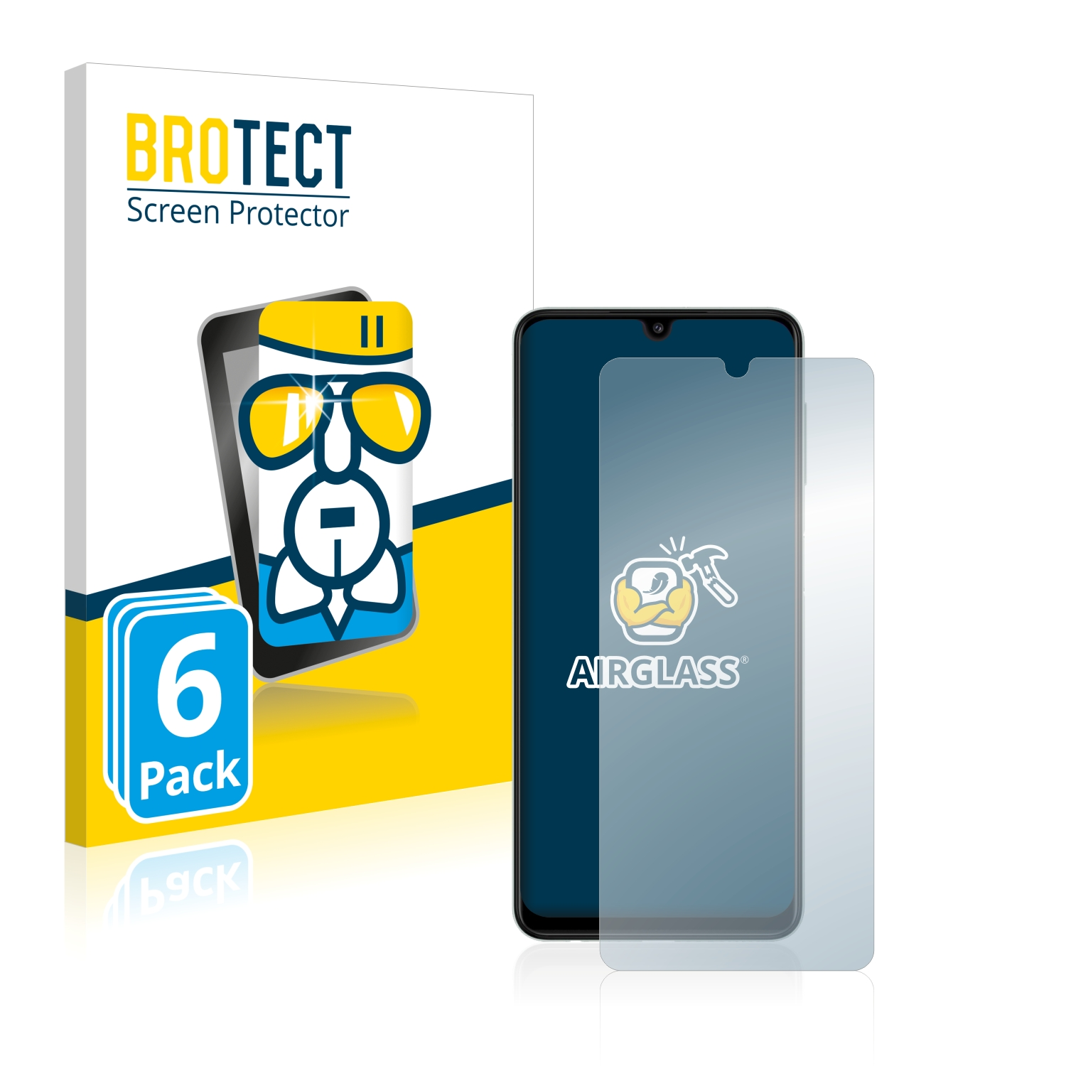 klare Galaxy Airglass A22 4G) 6x Samsung BROTECT Schutzfolie(für