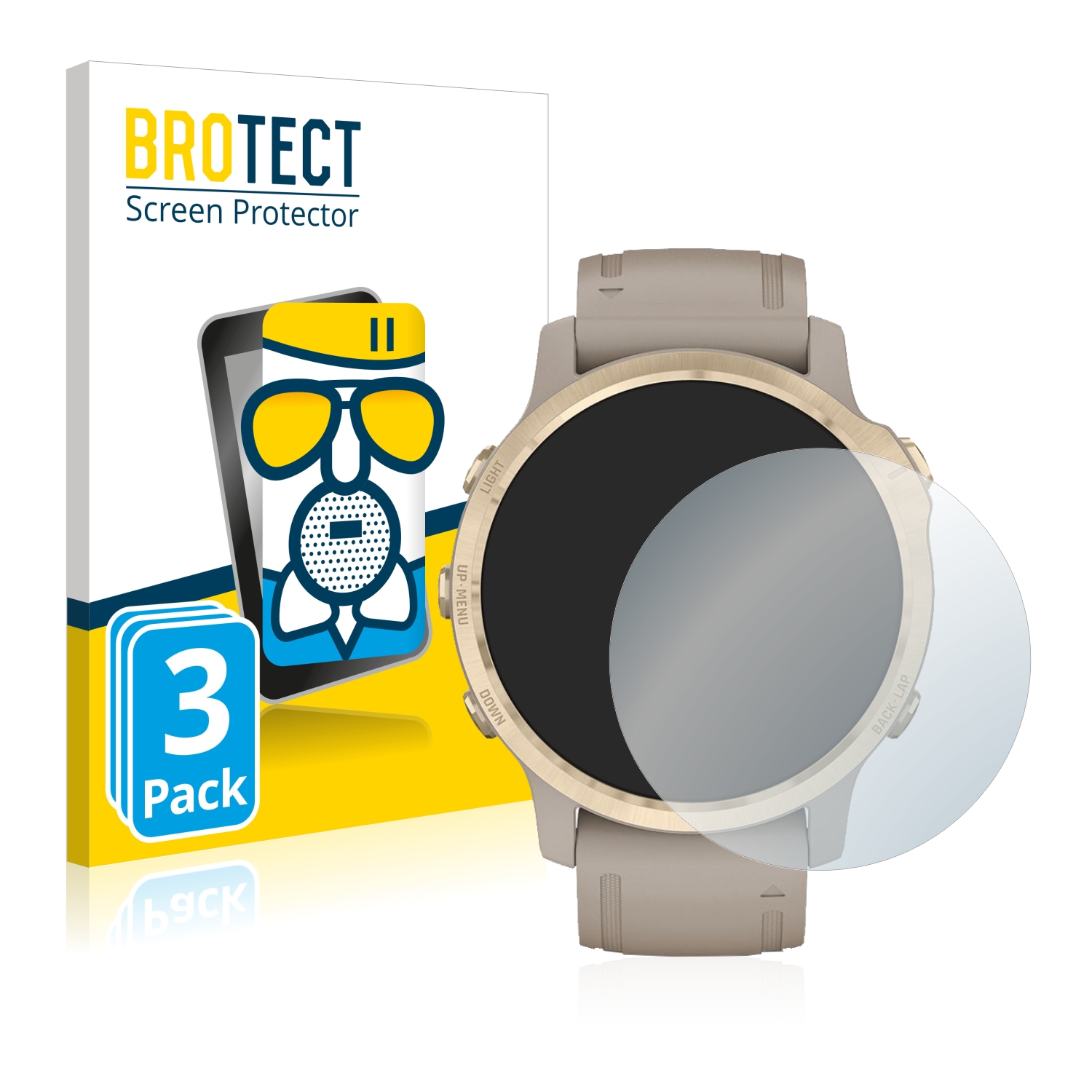 BROTECT 3x Airglass Schutzfolie(für Garmin Pro matte Solar) Fenix 6S
