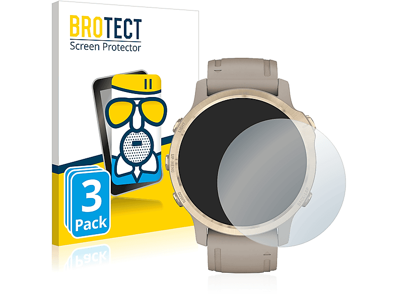 BROTECT 3x Schutzfolie(für Fenix Airglass Garmin matte 6S Solar) Pro