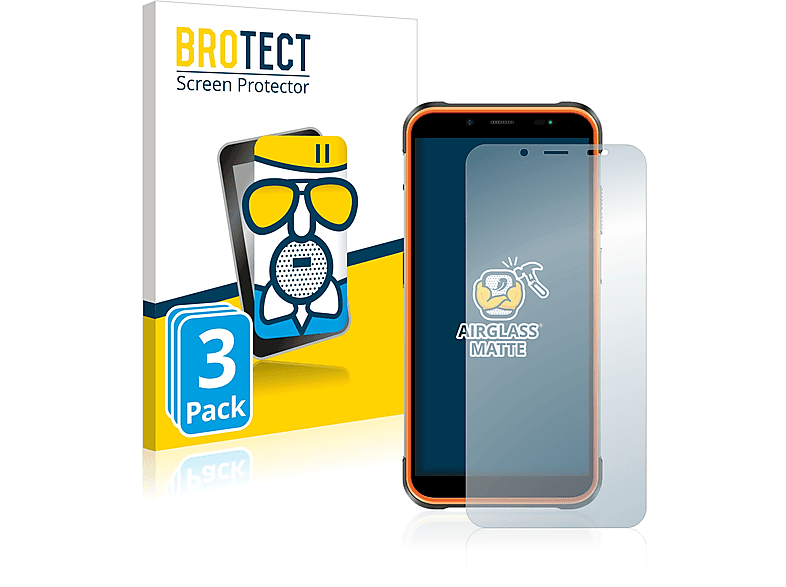 3x Power BROTECT Armor matte Pro) 16 Ulefone Airglass Schutzfolie(für