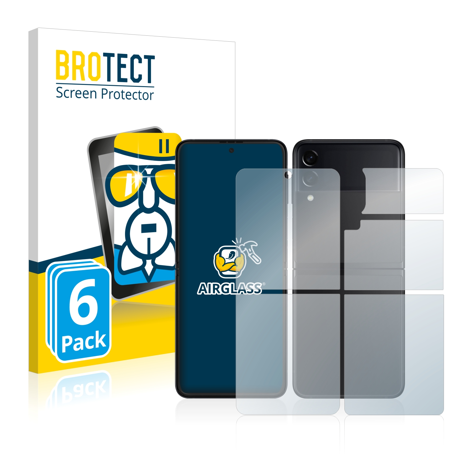 BROTECT 6x klare 5G) Airglass Flip Schutzfolie(für Galaxy Z Samsung 3