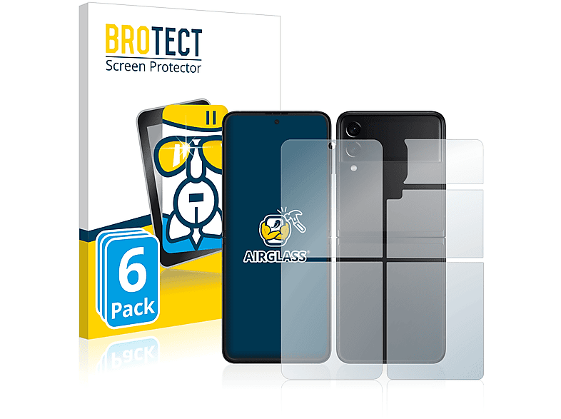 BROTECT 6x Airglass klare Schutzfolie(für Samsung Galaxy Z Flip 3 5G)