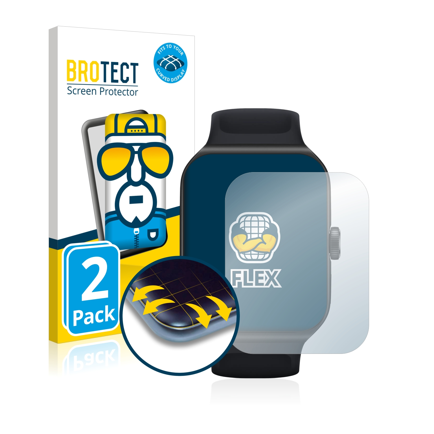 3D 2x BROTECT 3 Curved Watch Schutzfolie(für Full-Cover Flex Pro) Oppo