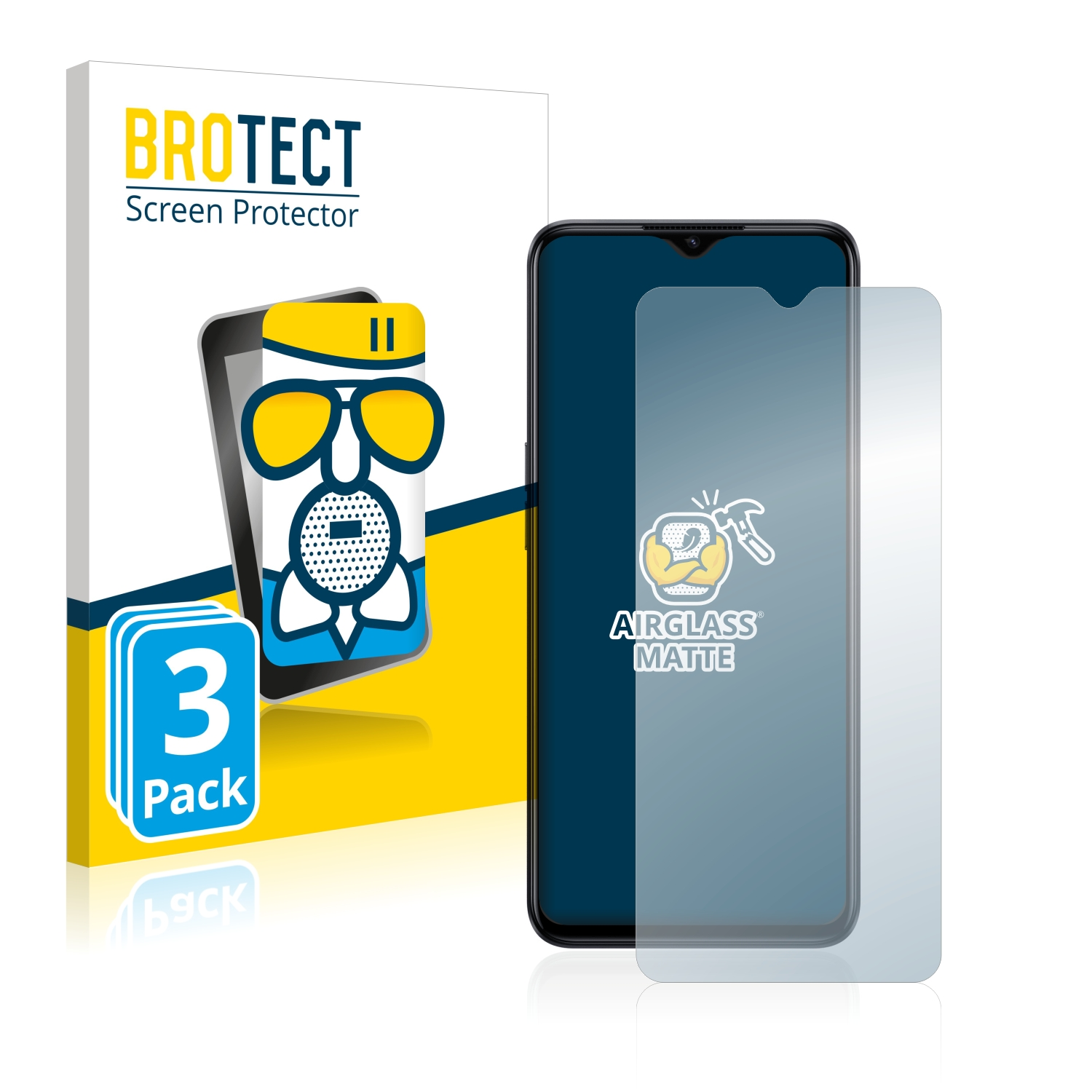 BROTECT 3x Airglass matte Schutzfolie(für Oppo A77 (2022))